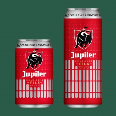 The redesigned Jupiler beer cans. Photo; Ardagh.