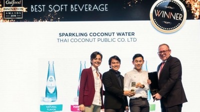 Thai Coco won “Best Soft Beverage” in Gulfood Innovation Awards 2018 for its Blanc Coco range of 100% Sparkling Coconut Water ©Gulfood2018