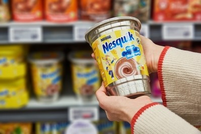 The food major is trialling reusable stainless-steel packaging for its Nesquik product in the Frankfurt Rhine-Main region of Germany. Image source: Nestlé