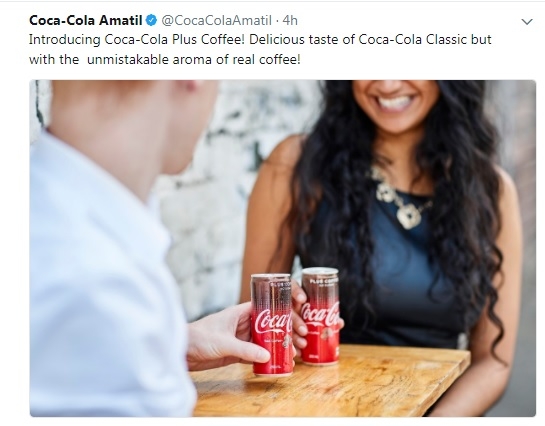 coca-cola plus coffee tweet