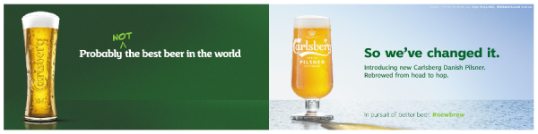 carlsberg relaunch not the best beer in the world ad