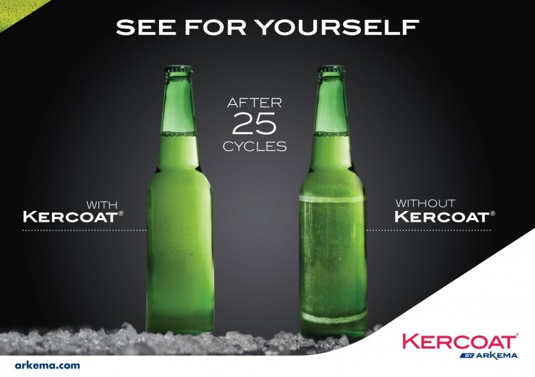  Kercoat is a coating for returnable glass containers. Picture: Arkema.