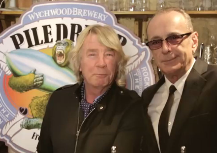Rick Parfitt and Francis Rossi from Status Quo visit the Wychwood Brewery