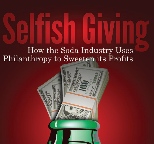 Cover to the CSPI report 'Selfish Giving'