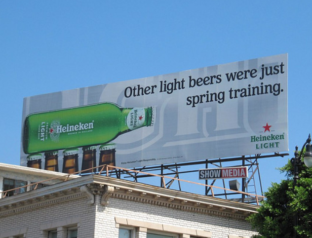 An LA advertisement for old-style Heineken Light taken in 2009: US sales of the brand have stalled (Picture Credit: dgfpaagman/Flickr)