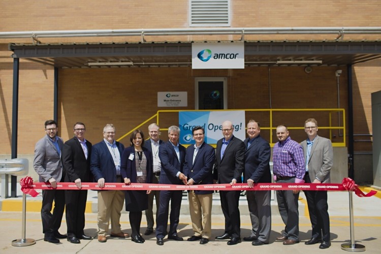 The opening of the PET bottle production plant in Texas. Picture: Amcor