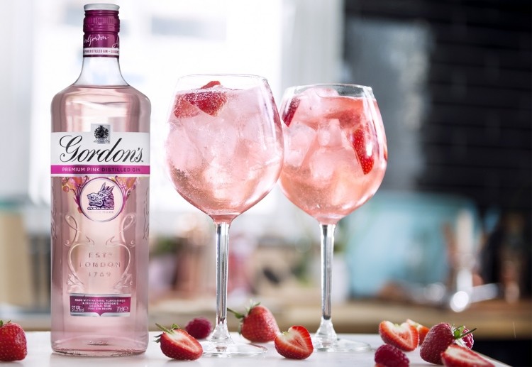 Gordon's Pink gin, launched last year. Pic: Diageo