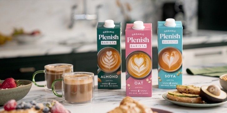 Plenish launches barista style plant-based m*lks. Pic: Britvic