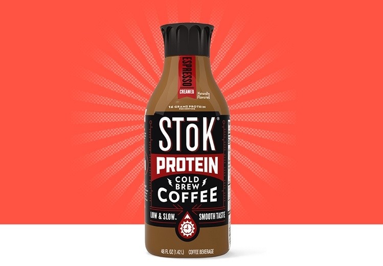 Cold brew company Stok offers a protein variety with 16g of slow-release micellar casein protein.