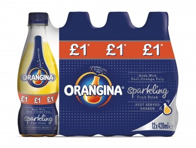 The new shrink wrap PMP bottles. Picture: Orangina.