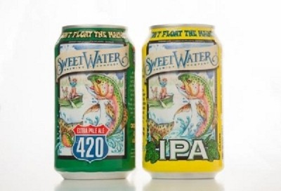 SweetWater beers in Ball cans