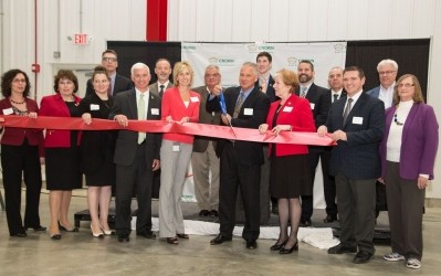 The ribbon cutting ceremony for the Crown greenfield facility. Picture: Crown.