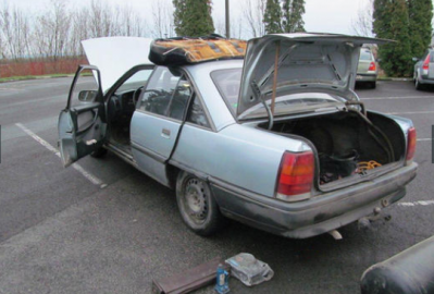 Officials seized a modified car with hidden compartments to smuggle fake alcohol in Hungary