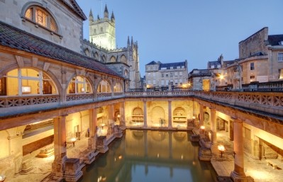 The Roman Baths in the city of Bath, England