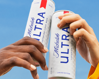 Michelob Ultra is now the second largest beer brand in the US, says AB InBev, following Bud Light. Pic: AB InBev