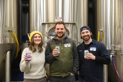 From alcohol to alcohol-free: Mackenzie Aird, associate brand manager non alc; brewmaster Todd Fowler, and Max Truxa, associate brand manager, alc.