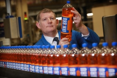 Chief executive Roger White with A.G. Barr's reformulated IRN-BRU