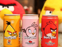 The Angry Birds perched behind their new drinks line, looking, well, angry...
