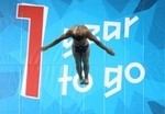 Diver Tom Daly performs the first dive at the Aquatics Centre, developed for the London Olympics