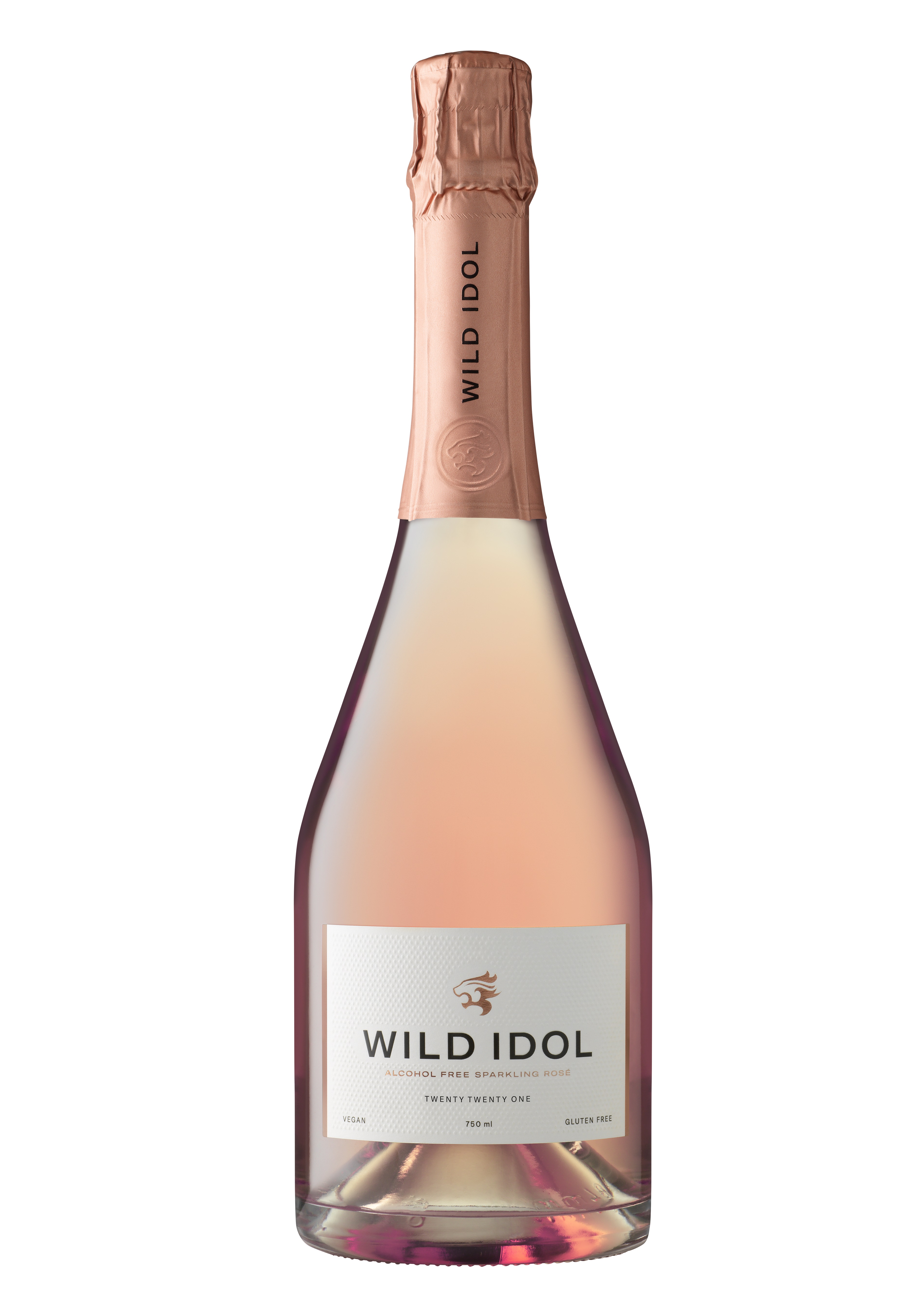 A bottle of Wild Idol Alcohol Free Sparkling Rosé Wine